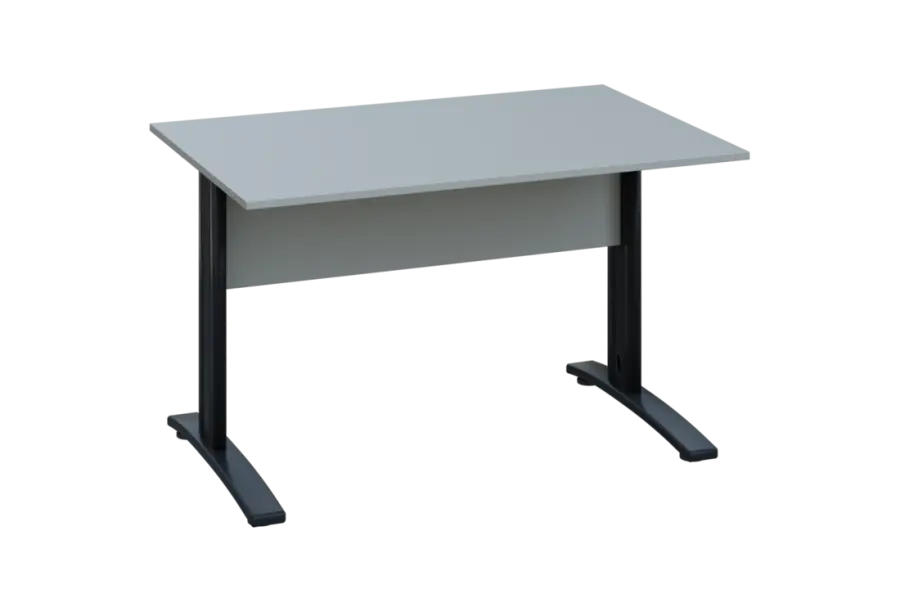 EPK 18 - 12 stůl kancelářský, kovová podnož černá, deska 18 mm, široký 1200 mm, šedá